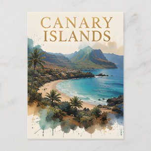 Canarische Eilanden Art Deco Kustontsnapping Briefkaart