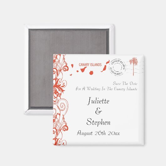 Canarische Eilanden Bruiloft Save The Date Magneet (Voorkant / Achterkant)