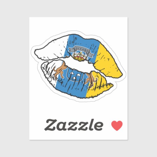 Canarische eilanden Canarische lippenstift liefde  Sticker (Vel)