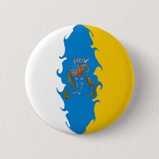 Canarische Eilanden - Gnarly Flag Ronde Button 5,7 Cm (Voorkant)