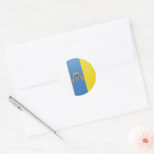Canarische Eilanden kwaliteit Vlag Cirkel Ronde Sticker (Envelop)