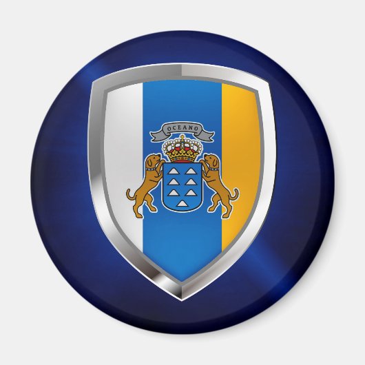 Canarische Eilanden Mettalic Emblem Magneet (Voorkant)