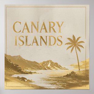 Canarische Eilanden Minimalistische Kustlandschap Poster