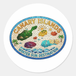 CANARISCHE EILANDEN RONDE STICKER