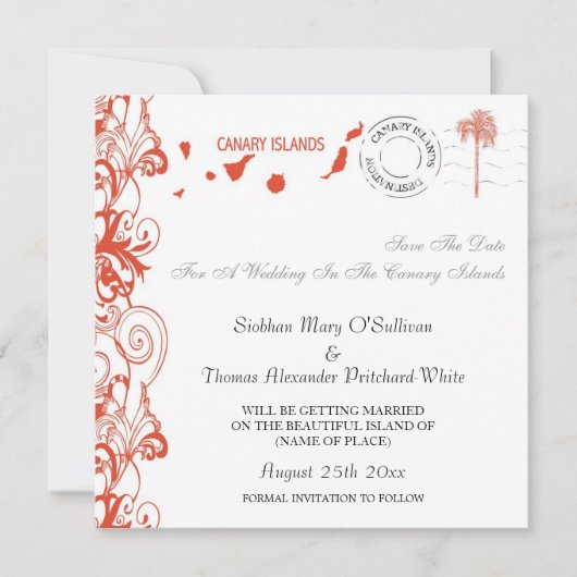 Canarische Eilanden Save The Date (Voorkant)