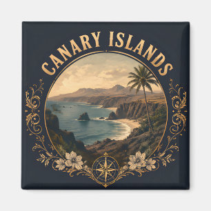 Canarische Eilanden Schitterend Kust Reisembleem Magneet