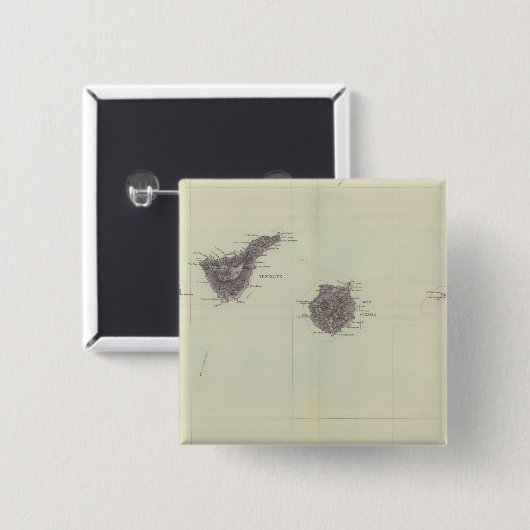 Canarische Eilanden Vierkante Button 5,1 Cm (Voorkant /achterkant)