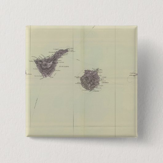 Canarische Eilanden Vierkante Button 5,1 Cm (Voorkant)