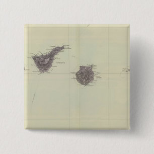 Canarische Eilanden Vierkante Button 5,1 Cm