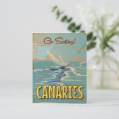 Canarische eilanden vintage reisposter briefkaart (Staand voorkant)