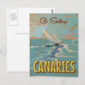 Canarische eilanden vintage reisposter briefkaart (Voorkant / Achterkant)