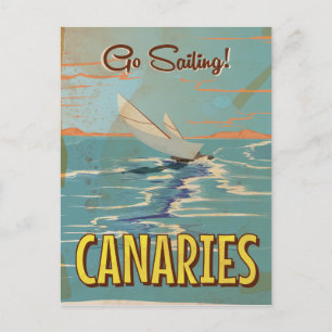 Canarische eilanden vintage reisposter briefkaart