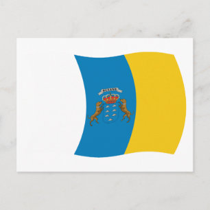 Canarische Eilanden Vlag Ansichtkaart Briefkaart