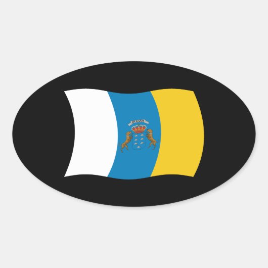 Canarische Eilanden Vlag Sticker (Voorkant)