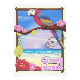 Canarische Eilanden zomer vakantieposter Foto Afdruk