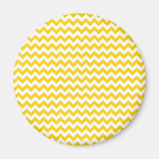 Canarische geel en wit zigzag Chevron Patroon Magneet (Voorkant)