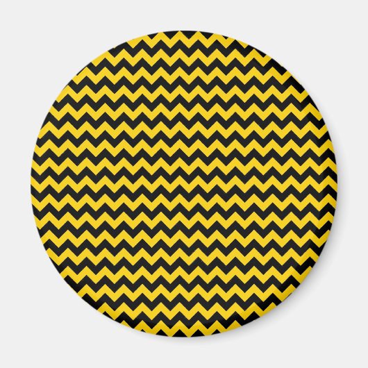 Canarische geel en zwart zigzag Chevron Pattern Magneet (Voorkant)