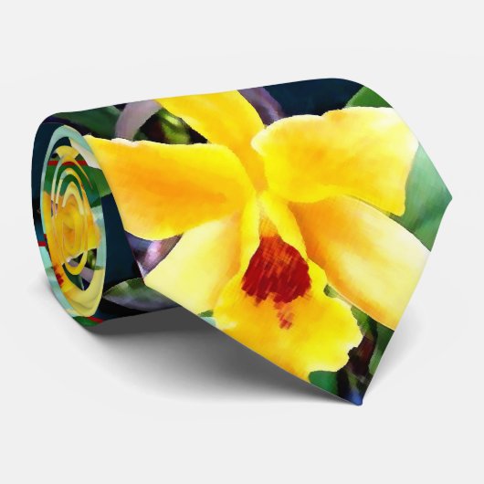 Canarische Gele Cattleya Stropdas (Opgerold)