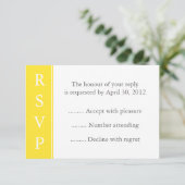 Canarische Gele Gebeurtenis RSVP of Reply Card (Staand voorkant)