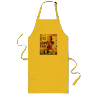 Canarische gele retro apron lang schort