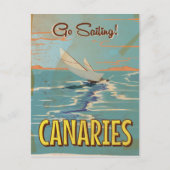 Canarische poster voor vintonijnreizen briefkaart (Voorkant)