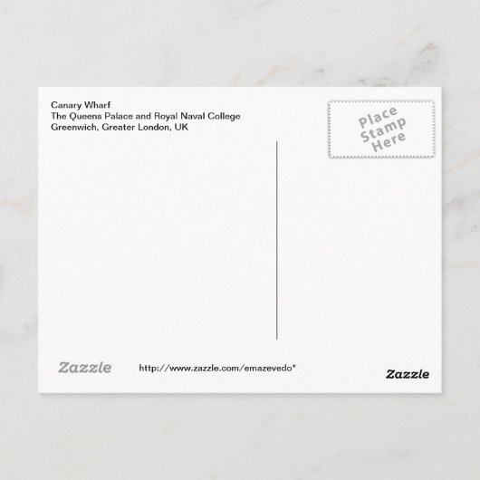 Canarische uitzicht van het Briefkaart van Greenwi (Achterkant)