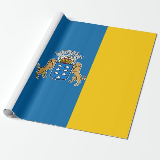 Canarische vlag (Canarische Eilanden) (Canarische Cadeaupapier (Uitgerold)