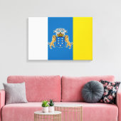Canarische vlag (Canarische Eilanden) (Canarische Canvas Afdruk (Insitu (Woonkamer))