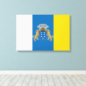 Canarische vlag (Canarische Eilanden) (Canarische Canvas Afdruk (Insitu (Houten vloer))