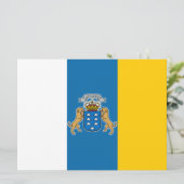 Canarische vlag (Canarische Eilanden) (Canarische Kaart (Staand voorkant)