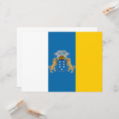 Canarische vlag (Canarische Eilanden) (Canarische Kaart (Voorkant / Achterkant in situ)
