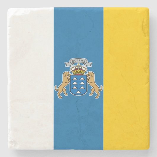 Canarische vlag (Canarische Eilanden) (Canarische  Stenen Onderzetter (Voorkant)