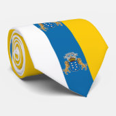 Canarische vlag (Canarische Eilanden) (Canarische  Stropdas (Opgerold)