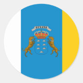 Canarische vlaggen ronde sticker (Voorkant)