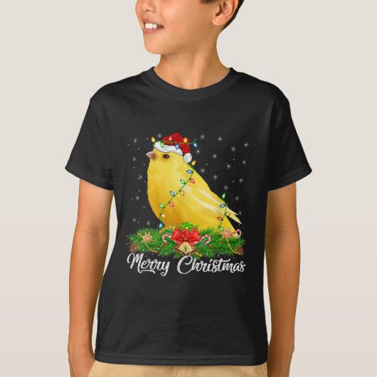 Canarische vogelliefhebber Matching Santa Hat Cana T-shirt (Voorkant)