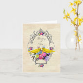 Canarische vogels met kronen kaart (Gele Bloem)