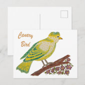 Canary Bird Artwork Briefkaart (Voorkant / Achterkant)