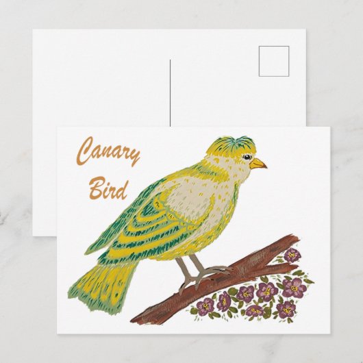 Canary Bird Artwork Briefkaart (Voorkant / Achterkant)
