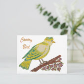 Canary Bird Artwork Briefkaart (Staand voorkant)