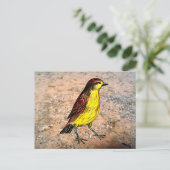 Canary Bird Briefkaart (Staand voorkant)