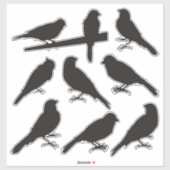 Canary Bird Silhouette Stickers (Vel)