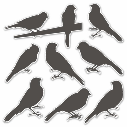 Canary Bird Silhouette Stickers (Voorkant)