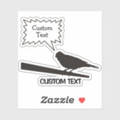 Canary Bird Zittend op Stick Sticker (Vel)