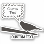 Canary Bird Zittend op Stick Sticker (Voorkant)