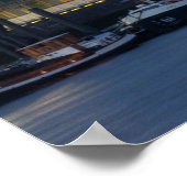 Canary Wharf en Docklands bij Dusk Poster (Hoek)