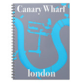 Canary Wharf Londen kaart reisposter Notitieboek (Voorkant)