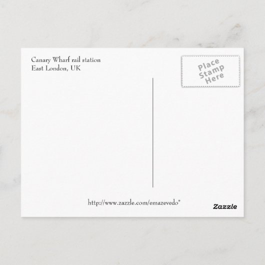 Canary Wharf, London Briefkaart (Achterkant)