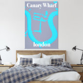 canary wharf london map reisposter canvas afdruk (Insitu (Slaapkamer))