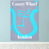 canary wharf london map reisposter canvas afdruk (Insitu (Houten vloer))