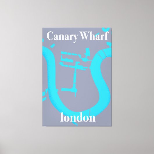 canary wharf london map reisposter canvas afdruk (Voorkant)